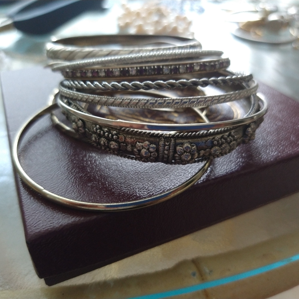 Silver Bangle Bracelets - image 3